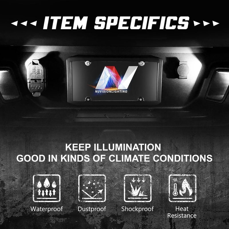 NUVISION LIGHTING Pair of LED License Plate Lights Compatible with 03-13 Ram 1500 2500 3500, NVL-LPL-034 - Image 2
